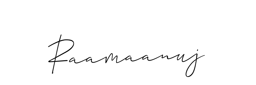 Allison_Script is a professional signature style that is perfect for those who want to add a touch of class to their signature. It is also a great choice for those who want to make their signature more unique. Get Raamaanuj name to fancy signature for free. Raamaanuj signature style 2 images and pictures png