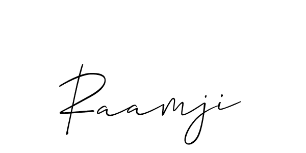 if you are searching for the best signature style for your name Raamji. so please give up your signature search. here we have designed multiple signature styles  using Allison_Script. Raamji signature style 2 images and pictures png