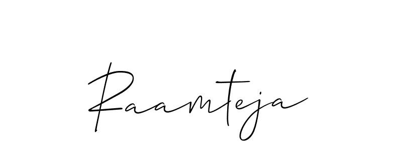 It looks lik you need a new signature style for name Raamteja. Design unique handwritten (Allison_Script) signature with our free signature maker in just a few clicks. Raamteja signature style 2 images and pictures png