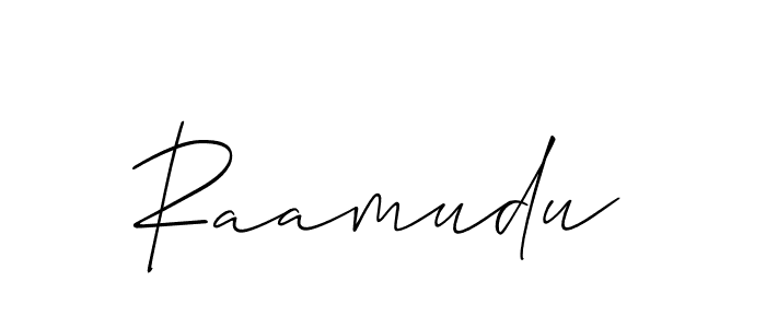 Also You can easily find your signature by using the search form. We will create Raamudu name handwritten signature images for you free of cost using Allison_Script sign style. Raamudu signature style 2 images and pictures png