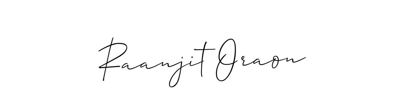 How to make Raanjit Oraon signature? Allison_Script is a professional autograph style. Create handwritten signature for Raanjit Oraon name. Raanjit Oraon signature style 2 images and pictures png