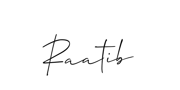 How to Draw Raatib signature style? Allison_Script is a latest design signature styles for name Raatib. Raatib signature style 2 images and pictures png