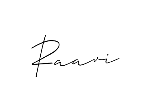 Design your own signature with our free online signature maker. With this signature software, you can create a handwritten (Allison_Script) signature for name Raavi. Raavi signature style 2 images and pictures png
