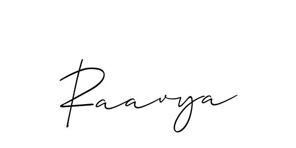 Create a beautiful signature design for name Raavya. With this signature (Allison_Script) fonts, you can make a handwritten signature for free. Raavya signature style 2 images and pictures png