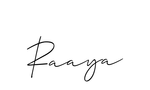 Create a beautiful signature design for name Raaya. With this signature (Allison_Script) fonts, you can make a handwritten signature for free. Raaya signature style 2 images and pictures png