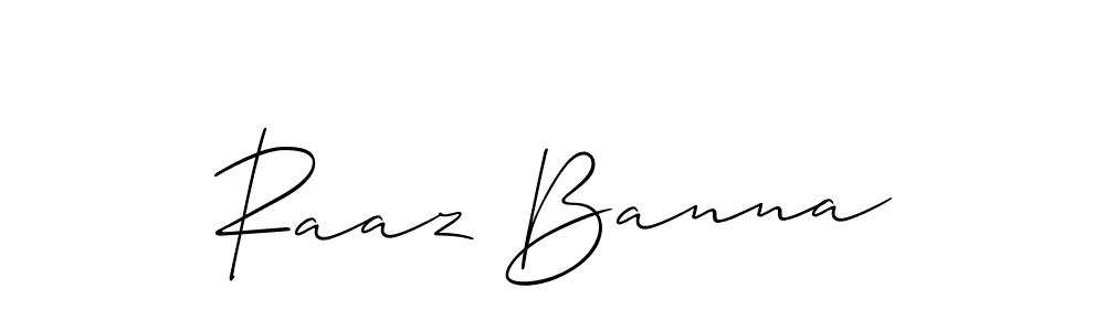 Design your own signature with our free online signature maker. With this signature software, you can create a handwritten (Allison_Script) signature for name Raaz Banna. Raaz Banna signature style 2 images and pictures png