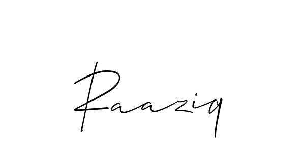 How to make Raaziq name signature. Use Allison_Script style for creating short signs online. This is the latest handwritten sign. Raaziq signature style 2 images and pictures png