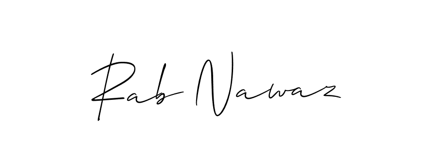 Create a beautiful signature design for name Rab Nawaz. With this signature (Allison_Script) fonts, you can make a handwritten signature for free. Rab Nawaz signature style 2 images and pictures png