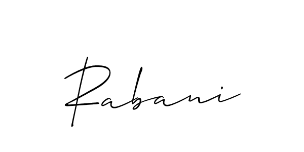 Design your own signature with our free online signature maker. With this signature software, you can create a handwritten (Allison_Script) signature for name Rabani. Rabani signature style 2 images and pictures png