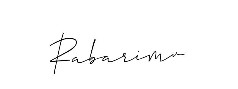 How to make Rabarimv name signature. Use Allison_Script style for creating short signs online. This is the latest handwritten sign. Rabarimv signature style 2 images and pictures png