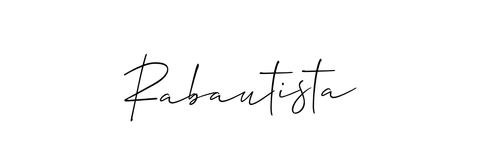 Also You can easily find your signature by using the search form. We will create Rabautista name handwritten signature images for you free of cost using Allison_Script sign style. Rabautista signature style 2 images and pictures png