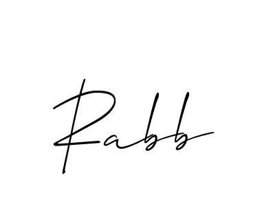 Also You can easily find your signature by using the search form. We will create Rabb name handwritten signature images for you free of cost using Allison_Script sign style. Rabb signature style 2 images and pictures png