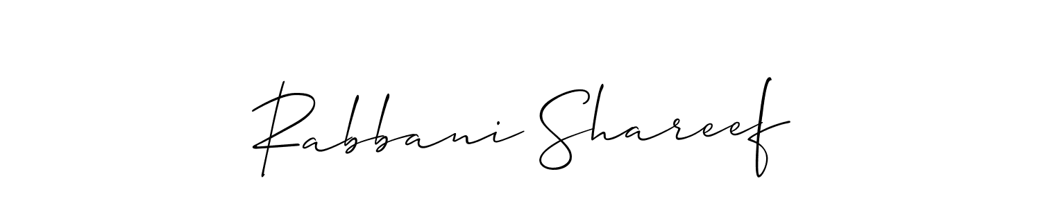 How to Draw Rabbani Shareef signature style? Allison_Script is a latest design signature styles for name Rabbani Shareef. Rabbani Shareef signature style 2 images and pictures png