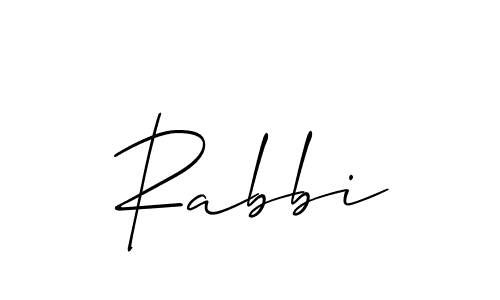 Use a signature maker to create a handwritten signature online. With this signature software, you can design (Allison_Script) your own signature for name Rabbi. Rabbi signature style 2 images and pictures png