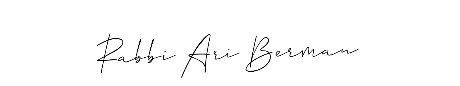 It looks lik you need a new signature style for name Rabbi Ari Berman. Design unique handwritten (Allison_Script) signature with our free signature maker in just a few clicks. Rabbi Ari Berman signature style 2 images and pictures png