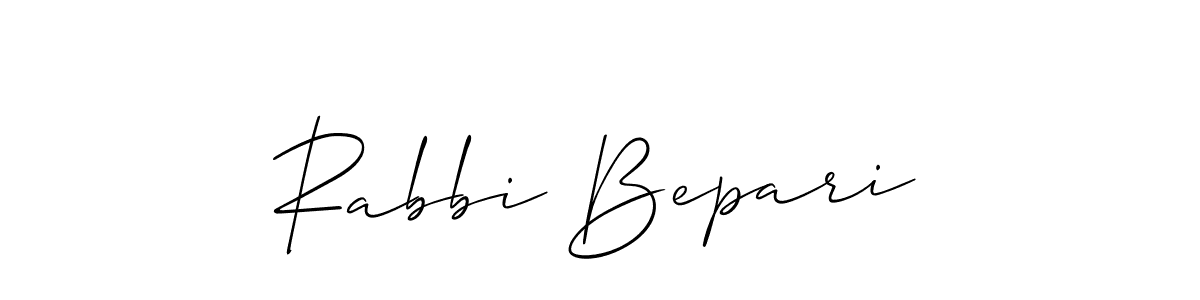 Make a beautiful signature design for name Rabbi Bepari. With this signature (Allison_Script) style, you can create a handwritten signature for free. Rabbi Bepari signature style 2 images and pictures png