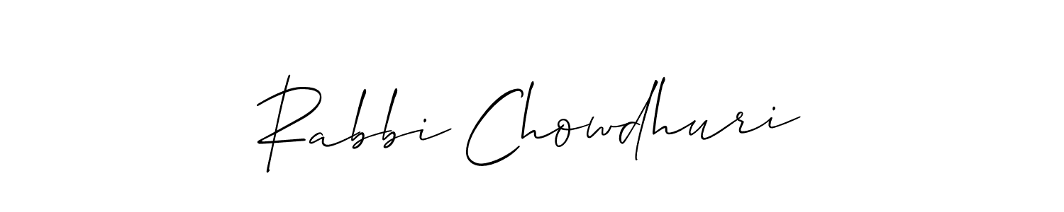 Similarly Allison_Script is the best handwritten signature design. Signature creator online .You can use it as an online autograph creator for name Rabbi Chowdhuri. Rabbi Chowdhuri signature style 2 images and pictures png