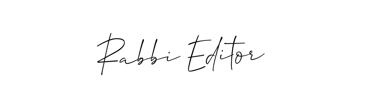 Rabbi Editor stylish signature style. Best Handwritten Sign (Allison_Script) for my name. Handwritten Signature Collection Ideas for my name Rabbi Editor. Rabbi Editor signature style 2 images and pictures png