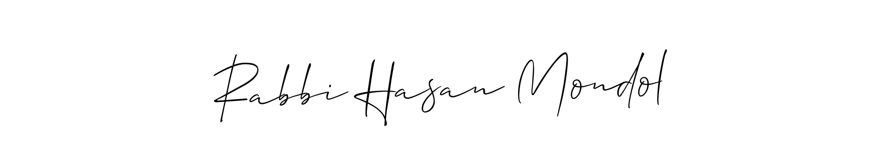 You can use this online signature creator to create a handwritten signature for the name Rabbi Hasan Mondol. This is the best online autograph maker. Rabbi Hasan Mondol signature style 2 images and pictures png