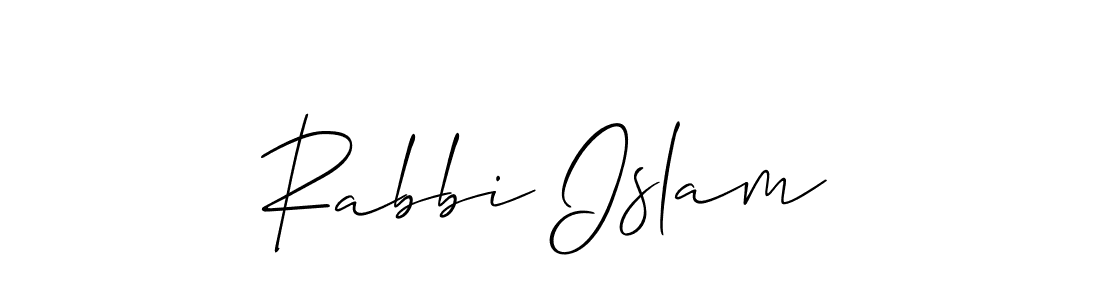 Design your own signature with our free online signature maker. With this signature software, you can create a handwritten (Allison_Script) signature for name Rabbi Islam. Rabbi Islam signature style 2 images and pictures png
