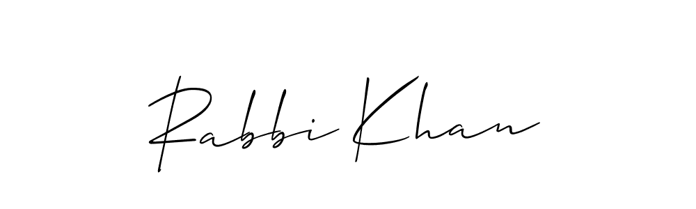 How to make Rabbi Khan signature? Allison_Script is a professional autograph style. Create handwritten signature for Rabbi Khan name. Rabbi Khan signature style 2 images and pictures png