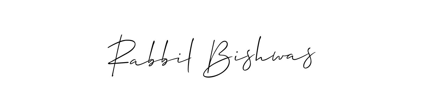 Design your own signature with our free online signature maker. With this signature software, you can create a handwritten (Allison_Script) signature for name Rabbil Bishwas. Rabbil Bishwas signature style 2 images and pictures png