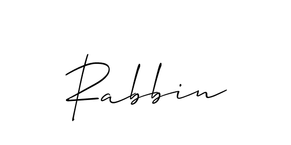 How to make Rabbin name signature. Use Allison_Script style for creating short signs online. This is the latest handwritten sign. Rabbin signature style 2 images and pictures png