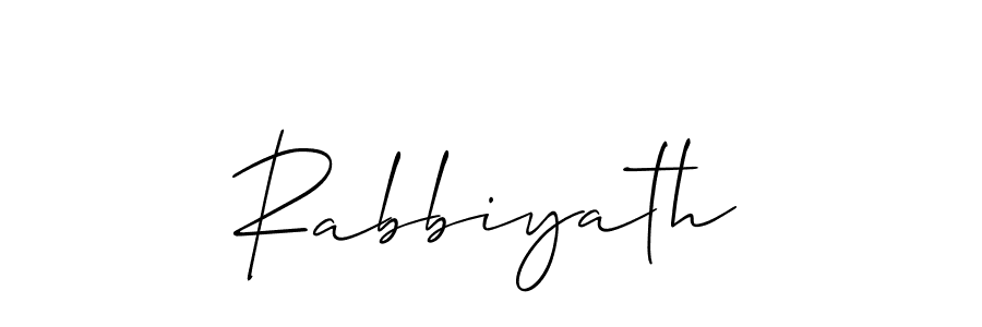 Make a beautiful signature design for name Rabbiyath. With this signature (Allison_Script) style, you can create a handwritten signature for free. Rabbiyath signature style 2 images and pictures png