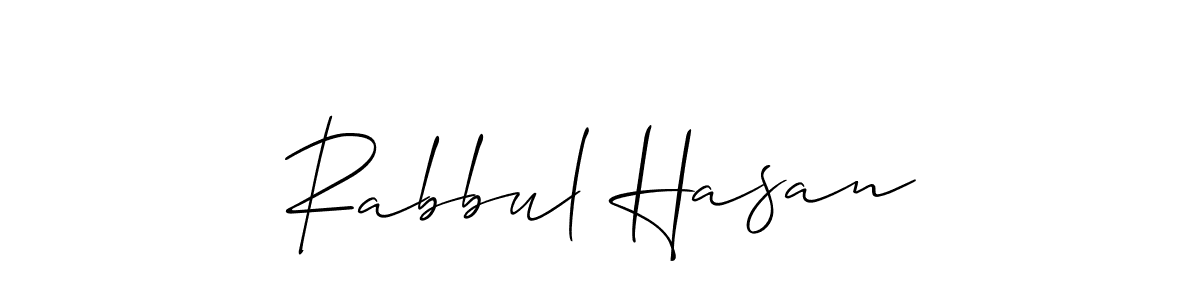 Use a signature maker to create a handwritten signature online. With this signature software, you can design (Allison_Script) your own signature for name Rabbul Hasan. Rabbul Hasan signature style 2 images and pictures png