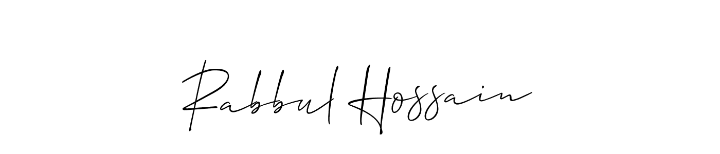 if you are searching for the best signature style for your name Rabbul Hossain. so please give up your signature search. here we have designed multiple signature styles  using Allison_Script. Rabbul Hossain signature style 2 images and pictures png