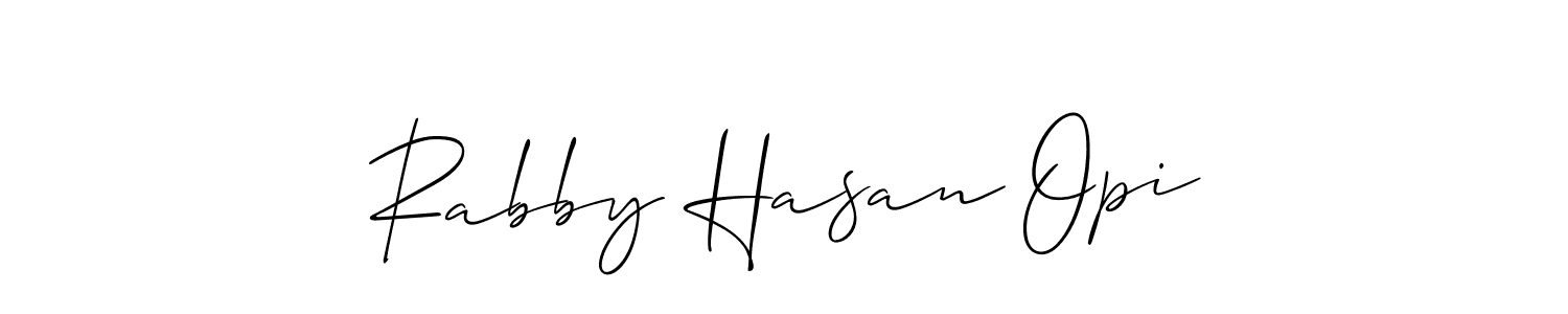 Allison_Script is a professional signature style that is perfect for those who want to add a touch of class to their signature. It is also a great choice for those who want to make their signature more unique. Get Rabby Hasan Opi name to fancy signature for free. Rabby Hasan Opi signature style 2 images and pictures png