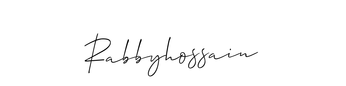 How to make Rabbyhossain signature? Allison_Script is a professional autograph style. Create handwritten signature for Rabbyhossain name. Rabbyhossain signature style 2 images and pictures png