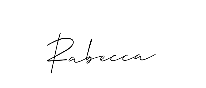 Design your own signature with our free online signature maker. With this signature software, you can create a handwritten (Allison_Script) signature for name Rabecca. Rabecca signature style 2 images and pictures png