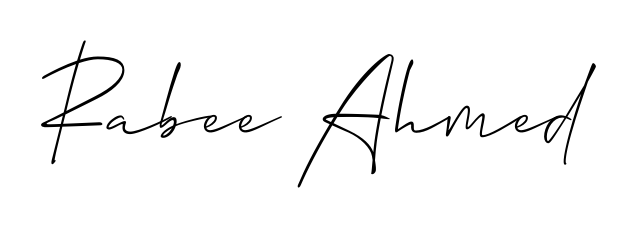 Discover how Rabee Ahmed looks in an executive cursive font (Allison_Script). Perfect for legal documents, invoices, and certificates. Rabee Ahmed signature style 2 images and pictures png