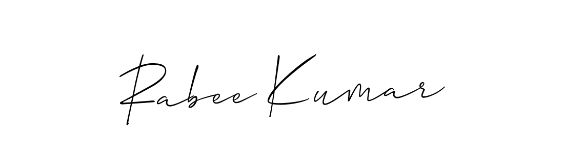 Use a signature maker to create a handwritten signature online. With this signature software, you can design (Allison_Script) your own signature for name Rabee Kumar. Rabee Kumar signature style 2 images and pictures png