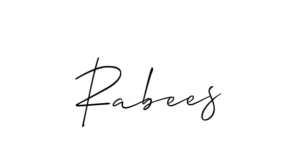 Create a beautiful signature design for name Rabees. With this signature (Allison_Script) fonts, you can make a handwritten signature for free. Rabees signature style 2 images and pictures png