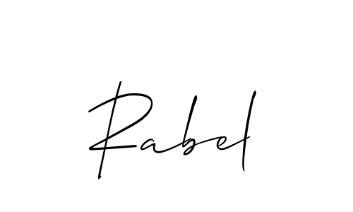 The best way (Allison_Script) to make a short signature is to pick only two or three words in your name. The name Rabel include a total of six letters. For converting this name. Rabel signature style 2 images and pictures png