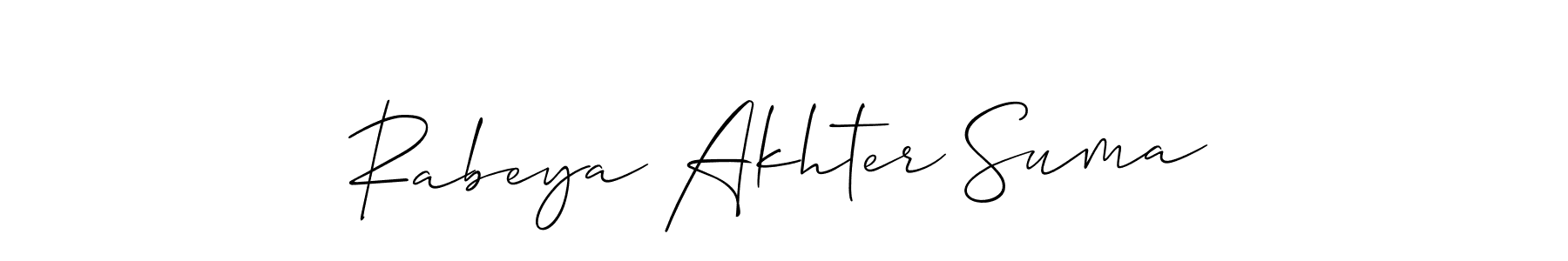 Design your own signature with our free online signature maker. With this signature software, you can create a handwritten (Allison_Script) signature for name Rabeya Akhter Suma. Rabeya Akhter Suma signature style 2 images and pictures png