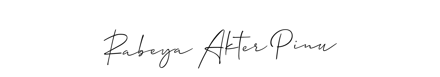 Rabeya Akter Pinu stylish signature style. Best Handwritten Sign (Allison_Script) for my name. Handwritten Signature Collection Ideas for my name Rabeya Akter Pinu. Rabeya Akter Pinu signature style 2 images and pictures png