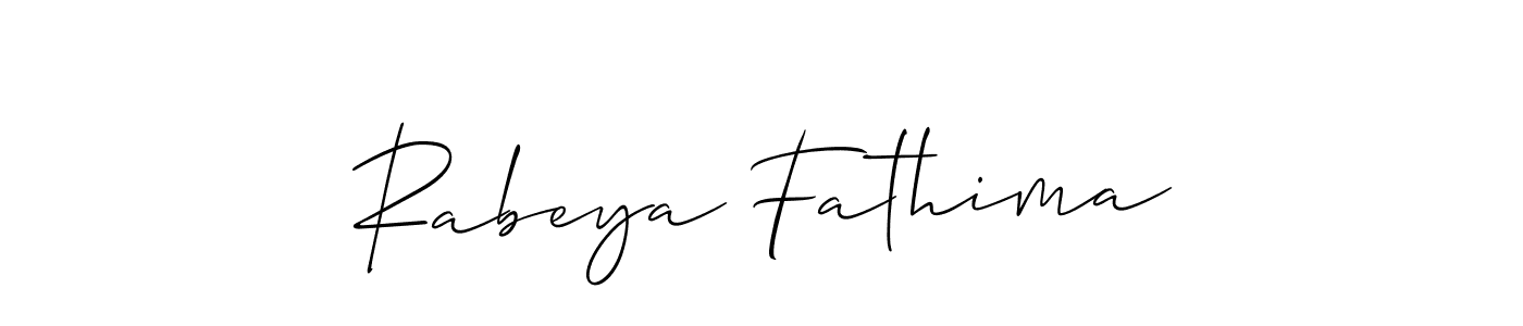 Also You can easily find your signature by using the search form. We will create Rabeya Fathima name handwritten signature images for you free of cost using Allison_Script sign style. Rabeya Fathima signature style 2 images and pictures png