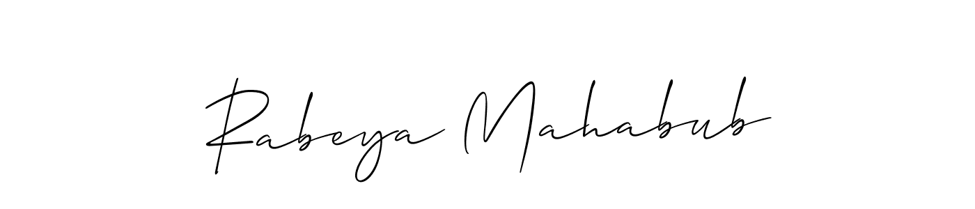 Rabeya Mahabub stylish signature style. Best Handwritten Sign (Allison_Script) for my name. Handwritten Signature Collection Ideas for my name Rabeya Mahabub. Rabeya Mahabub signature style 2 images and pictures png