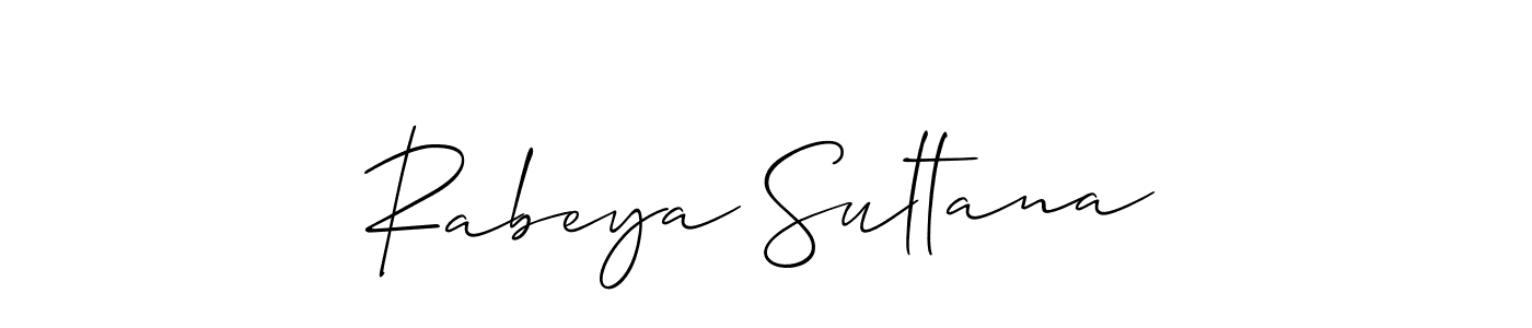 Design your own signature with our free online signature maker. With this signature software, you can create a handwritten (Allison_Script) signature for name Rabeya Sultana. Rabeya Sultana signature style 2 images and pictures png