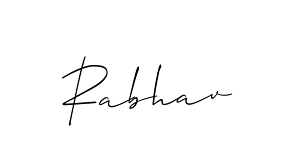 Also we have Rabhav name is the best signature style. Create professional handwritten signature collection using Allison_Script autograph style. Rabhav signature style 2 images and pictures png