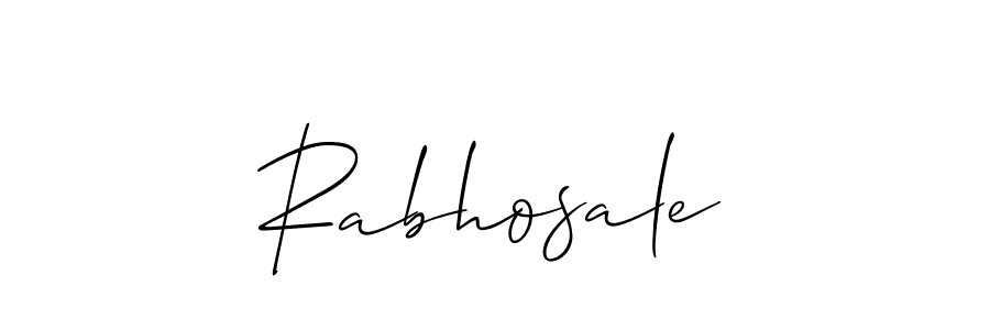 Use a signature maker to create a handwritten signature online. With this signature software, you can design (Allison_Script) your own signature for name Rabhosale. Rabhosale signature style 2 images and pictures png