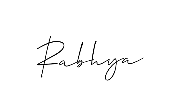 Also You can easily find your signature by using the search form. We will create Rabhya name handwritten signature images for you free of cost using Allison_Script sign style. Rabhya signature style 2 images and pictures png