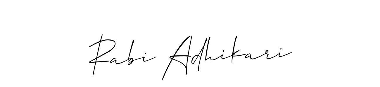 Make a beautiful signature design for name Rabi Adhikari. With this signature (Allison_Script) style, you can create a handwritten signature for free. Rabi Adhikari signature style 2 images and pictures png