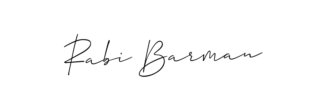 Use a signature maker to create a handwritten signature online. With this signature software, you can design (Allison_Script) your own signature for name Rabi Barman. Rabi Barman signature style 2 images and pictures png