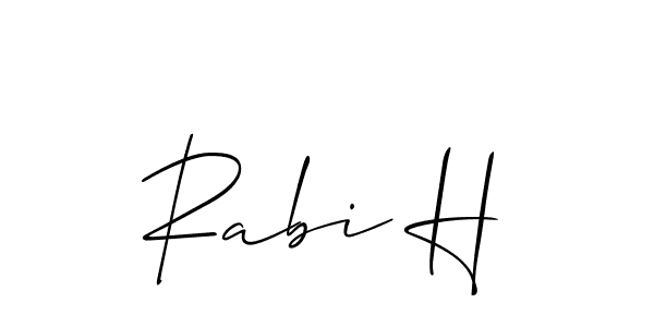 You can use this online signature creator to create a handwritten signature for the name Rabi H. This is the best online autograph maker. Rabi H signature style 2 images and pictures png