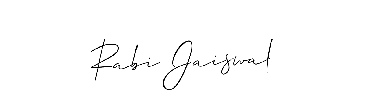 Make a beautiful signature design for name Rabi Jaiswal. With this signature (Allison_Script) style, you can create a handwritten signature for free. Rabi Jaiswal signature style 2 images and pictures png
