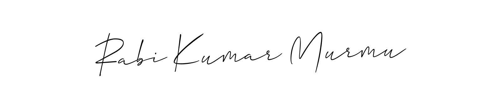 The best way (Allison_Script) to make a short signature is to pick only two or three words in your name. The name Rabi Kumar Murmu include a total of six letters. For converting this name. Rabi Kumar Murmu signature style 2 images and pictures png